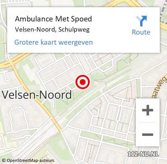 Locatie op kaart van de 112 melding: Ambulance Met Spoed Naar Velsen-Noord, Schulpweg op 21 november 2023 16:15