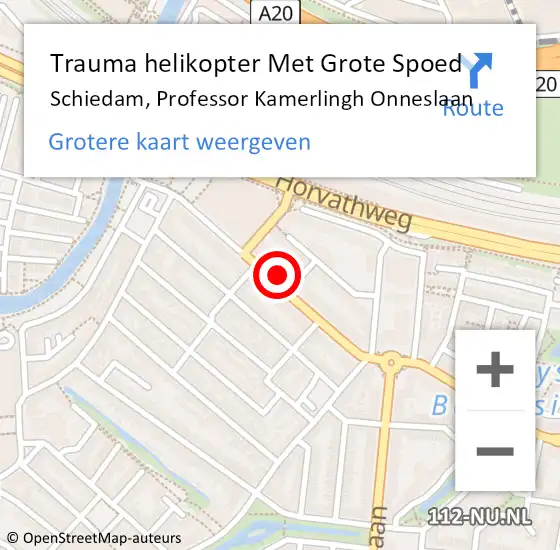 Locatie op kaart van de 112 melding: Trauma helikopter Met Grote Spoed Naar Schiedam, Professor Kamerlingh Onneslaan op 21 november 2023 16:45