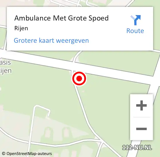 Locatie op kaart van de 112 melding: Ambulance Met Grote Spoed Naar Rijen op 21 november 2023 17:04