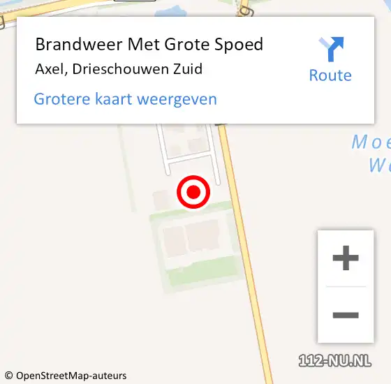 Locatie op kaart van de 112 melding: Brandweer Met Grote Spoed Naar Axel, Drieschouwen Zuid op 21 november 2023 19:20