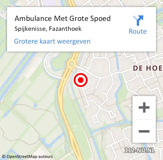 Locatie op kaart van de 112 melding: Ambulance Met Grote Spoed Naar Spijkenisse, Fazanthoek op 21 november 2023 19:22