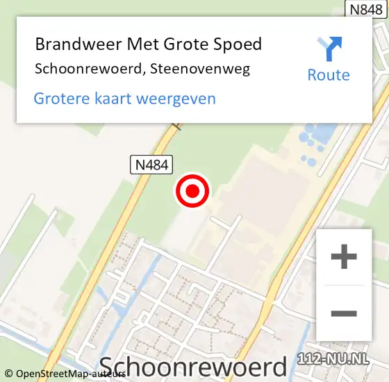 Locatie op kaart van de 112 melding: Brandweer Met Grote Spoed Naar Schoonrewoerd, Steenovenweg op 21 november 2023 19:54