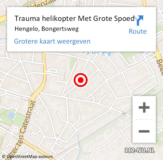 Locatie op kaart van de 112 melding: Trauma helikopter Met Grote Spoed Naar Hengelo, Bongertsweg op 21 november 2023 22:32
