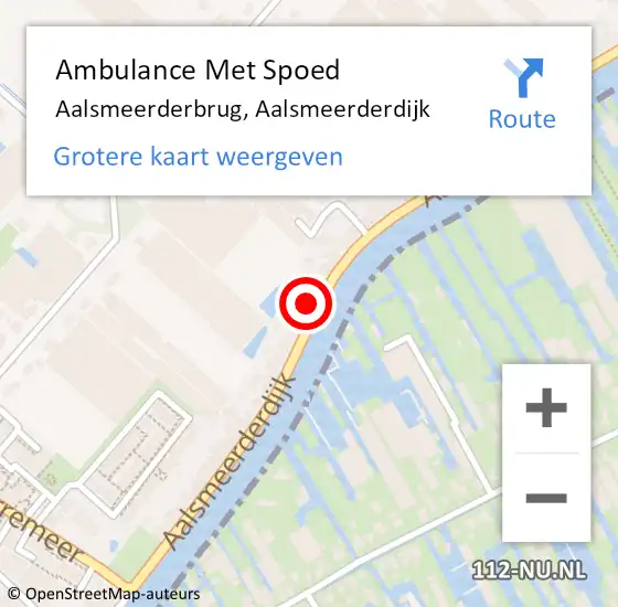 Locatie op kaart van de 112 melding: Ambulance Met Spoed Naar Aalsmeerderbrug, Aalsmeerderdijk op 21 november 2023 23:05