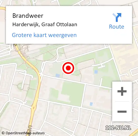 Locatie op kaart van de 112 melding: Brandweer Harderwijk, Graaf Ottolaan op 22 november 2023 03:04