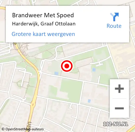 Locatie op kaart van de 112 melding: Brandweer Met Spoed Naar Harderwijk, Graaf Ottolaan op 22 november 2023 03:36