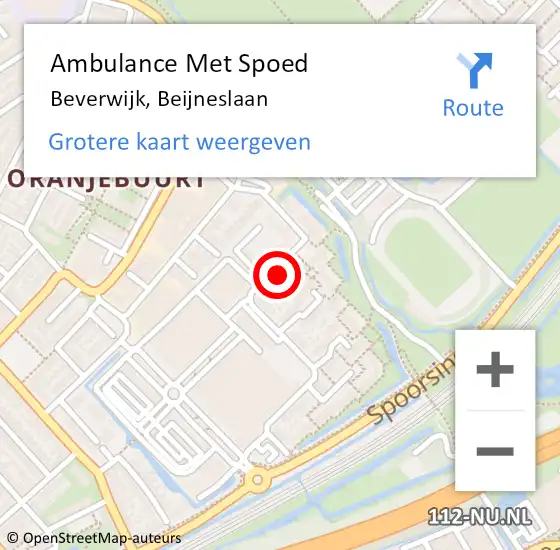 Locatie op kaart van de 112 melding: Ambulance Met Spoed Naar Beverwijk, Beijneslaan op 22 november 2023 04:01