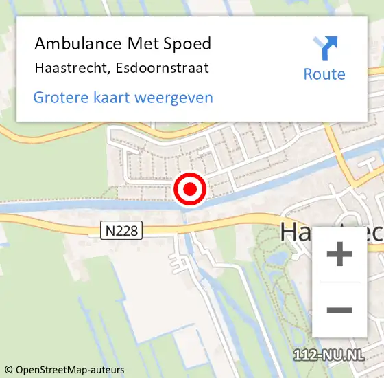 Locatie op kaart van de 112 melding: Ambulance Met Spoed Naar Haastrecht, Esdoornstraat op 22 november 2023 04:05