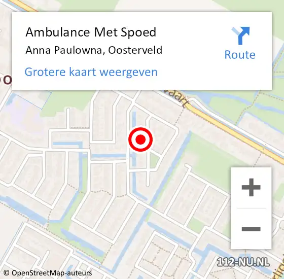 Locatie op kaart van de 112 melding: Ambulance Met Spoed Naar Anna Paulowna, Oosterveld op 22 november 2023 07:15