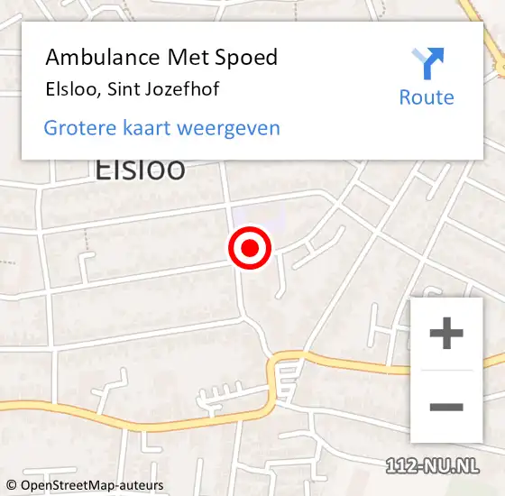 Locatie op kaart van de 112 melding: Ambulance Met Spoed Naar Elsloo, Sint Jozefhof op 16 september 2014 08:49