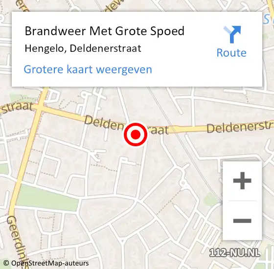Locatie op kaart van de 112 melding: Brandweer Met Grote Spoed Naar Hengelo, Deldenerstraat op 22 november 2023 07:45