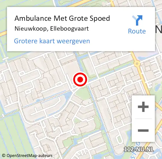 Locatie op kaart van de 112 melding: Ambulance Met Grote Spoed Naar Nieuwkoop, Elleboogvaart op 22 november 2023 08:53