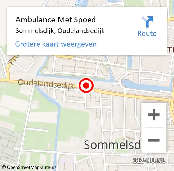 Locatie op kaart van de 112 melding: Ambulance Met Spoed Naar Sommelsdijk, Oudelandsedijk op 22 november 2023 09:00
