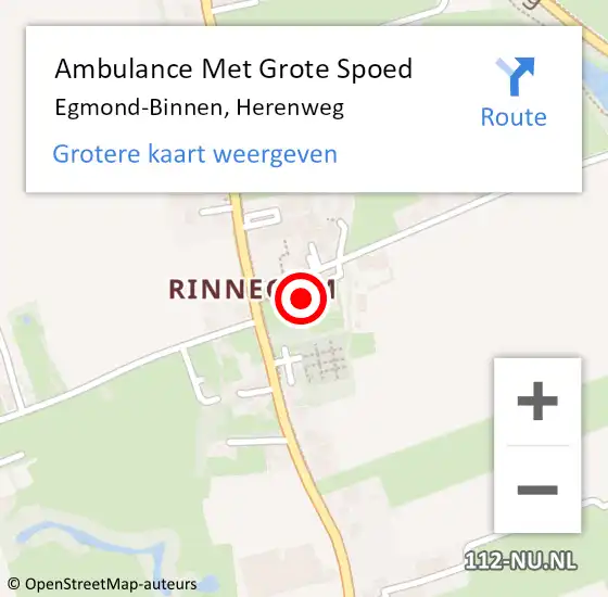 Locatie op kaart van de 112 melding: Ambulance Met Grote Spoed Naar Egmond-Binnen, Herenweg op 22 november 2023 09:24