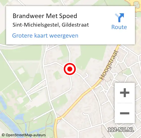 Locatie op kaart van de 112 melding: Brandweer Met Spoed Naar Sint-Michielsgestel, Gildestraat op 22 november 2023 10:04