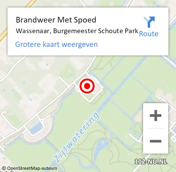 Locatie op kaart van de 112 melding: Brandweer Met Spoed Naar Wassenaar, Burgemeester Schoute Park op 22 november 2023 12:18
