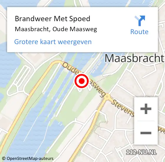 Locatie op kaart van de 112 melding: Brandweer Met Spoed Naar Maasbracht, Oude Maasweg op 22 november 2023 12:33