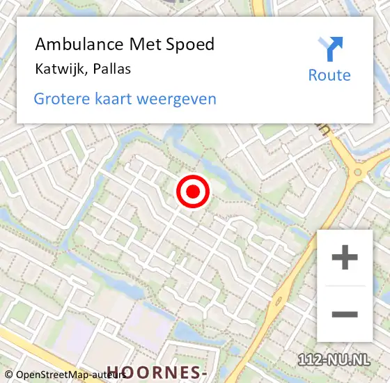 Locatie op kaart van de 112 melding: Ambulance Met Spoed Naar Katwijk, Pallas op 22 november 2023 12:53