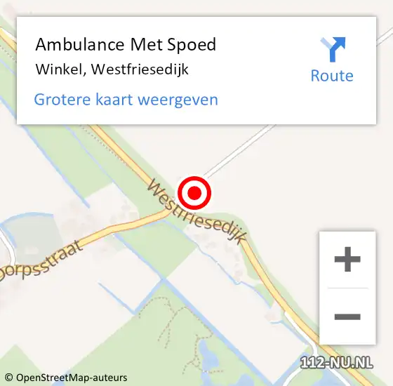 Locatie op kaart van de 112 melding: Ambulance Met Spoed Naar Winkel, Westfriesedijk op 22 november 2023 13:03