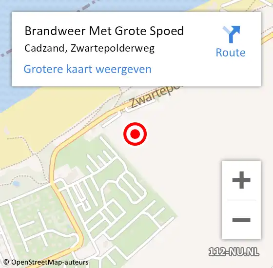 Locatie op kaart van de 112 melding: Brandweer Met Grote Spoed Naar Cadzand, Zwartepolderweg op 22 november 2023 14:14