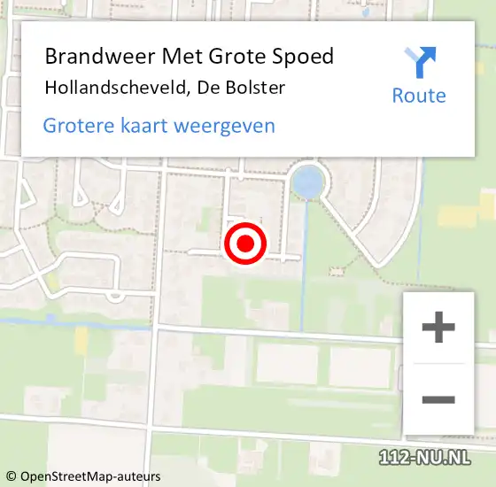 Locatie op kaart van de 112 melding: Brandweer Met Grote Spoed Naar Hollandscheveld, De Bolster op 22 november 2023 14:34