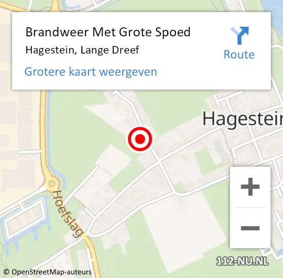 Locatie op kaart van de 112 melding: Brandweer Met Grote Spoed Naar Hagestein, Lange Dreef op 22 november 2023 14:39