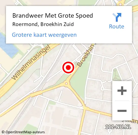 Locatie op kaart van de 112 melding: Brandweer Met Grote Spoed Naar Roermond, Broekhin Zuid op 22 november 2023 14:45