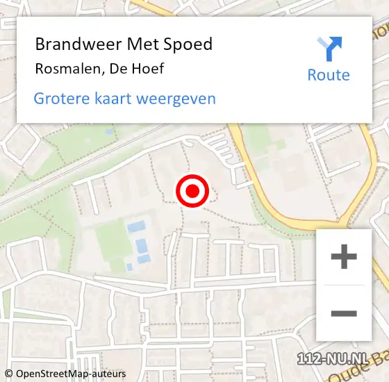 Locatie op kaart van de 112 melding: Brandweer Met Spoed Naar Rosmalen, De Hoef op 22 november 2023 15:12