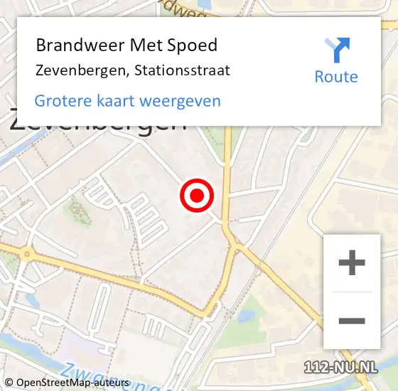 Locatie op kaart van de 112 melding: Brandweer Met Spoed Naar Zevenbergen, Stationsstraat op 22 november 2023 15:36