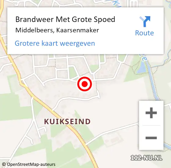 Locatie op kaart van de 112 melding: Brandweer Met Grote Spoed Naar Middelbeers, Kaarsenmaker op 22 november 2023 16:18