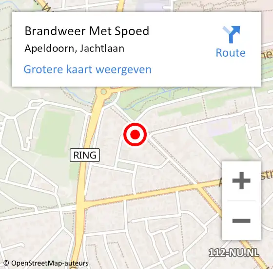 Locatie op kaart van de 112 melding: Brandweer Met Spoed Naar Apeldoorn, Jachtlaan op 22 november 2023 16:42