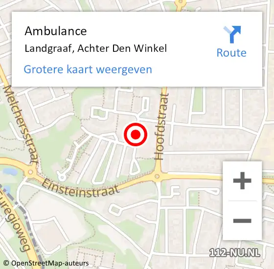 Locatie op kaart van de 112 melding: Ambulance Landgraaf, Achter Den Winkel op 16 september 2014 09:39