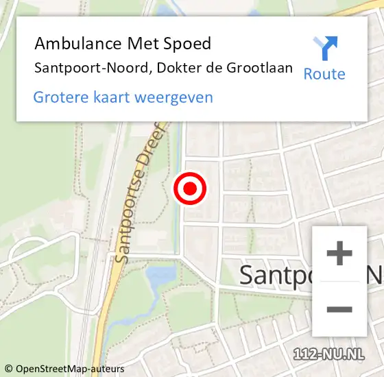 Locatie op kaart van de 112 melding: Ambulance Met Spoed Naar Santpoort-Noord, Dokter de Grootlaan op 22 november 2023 17:20