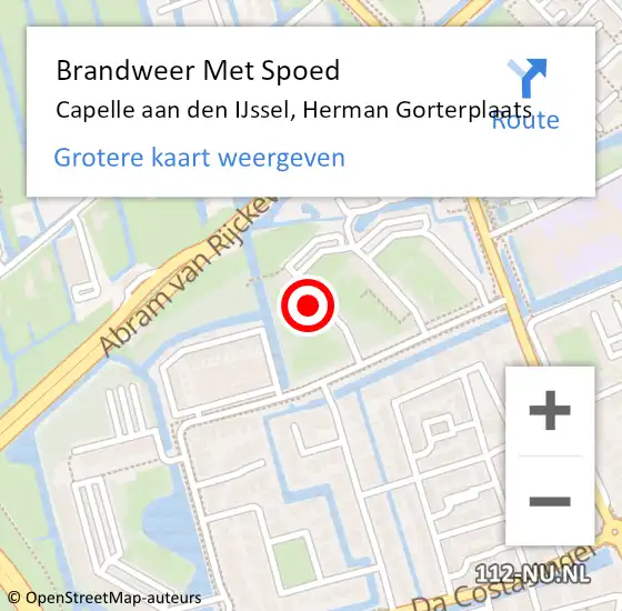 Locatie op kaart van de 112 melding: Brandweer Met Spoed Naar Capelle aan den IJssel, Herman Gorterplaats op 22 november 2023 17:28