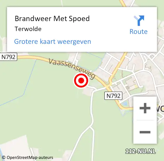 Locatie op kaart van de 112 melding: Brandweer Met Spoed Naar Terwolde op 22 november 2023 18:34