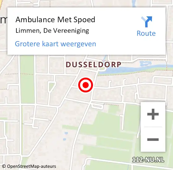 Locatie op kaart van de 112 melding: Ambulance Met Spoed Naar Limmen, De Vereeniging op 22 november 2023 18:56