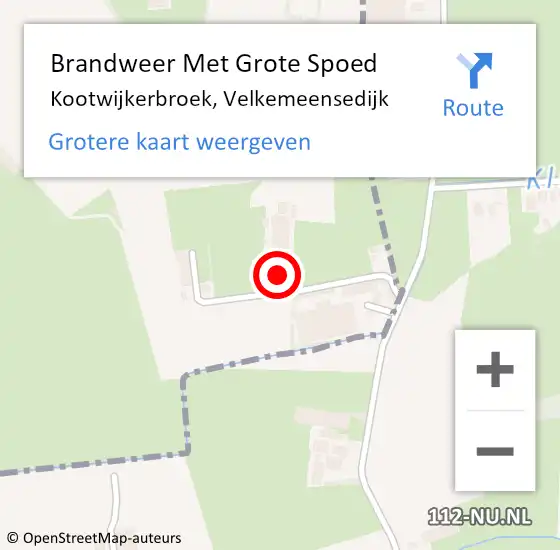 Locatie op kaart van de 112 melding: Brandweer Met Grote Spoed Naar Kootwijkerbroek, Velkemeensedijk op 22 november 2023 18:57