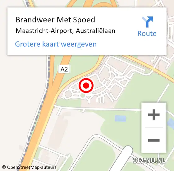 Locatie op kaart van de 112 melding: Brandweer Met Spoed Naar Maastricht-Airport, Australiëlaan op 22 november 2023 20:38