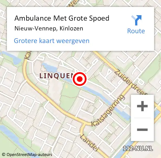 Locatie op kaart van de 112 melding: Ambulance Met Grote Spoed Naar Nieuw-Vennep, Kinlozen op 23 november 2023 01:18