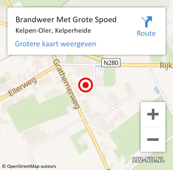 Locatie op kaart van de 112 melding: Brandweer Met Grote Spoed Naar Kelpen-Oler, Kelperheide op 23 november 2023 04:15