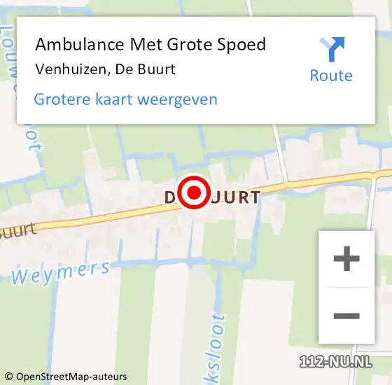 Locatie op kaart van de 112 melding: Ambulance Met Grote Spoed Naar Venhuizen, De Buurt op 23 november 2023 06:14