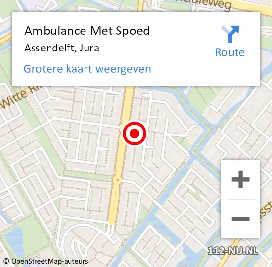 Locatie op kaart van de 112 melding: Ambulance Met Spoed Naar Assendelft, Jura op 23 november 2023 06:15