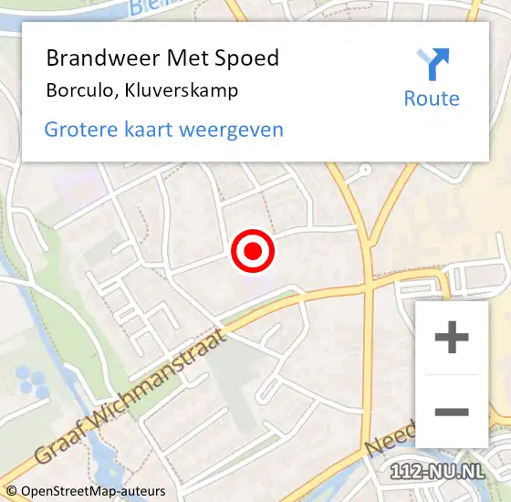 Locatie op kaart van de 112 melding: Brandweer Met Spoed Naar Borculo, Kluverskamp op 23 november 2023 07:13