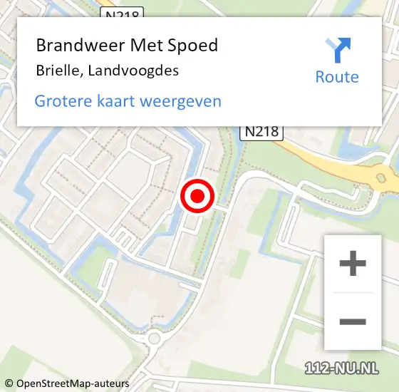 Locatie op kaart van de 112 melding: Brandweer Met Spoed Naar Brielle, Landvoogdes op 23 november 2023 08:57