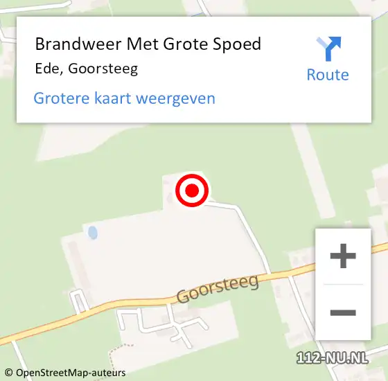 Locatie op kaart van de 112 melding: Brandweer Met Grote Spoed Naar Ede, Goorsteeg op 23 november 2023 08:59