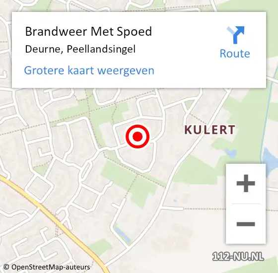 Locatie op kaart van de 112 melding: Brandweer Met Spoed Naar Deurne, Peellandsingel op 23 november 2023 10:15