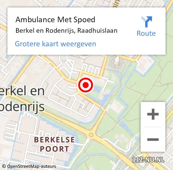 Locatie op kaart van de 112 melding: Ambulance Met Spoed Naar Berkel en Rodenrijs, Raadhuislaan op 23 november 2023 10:39