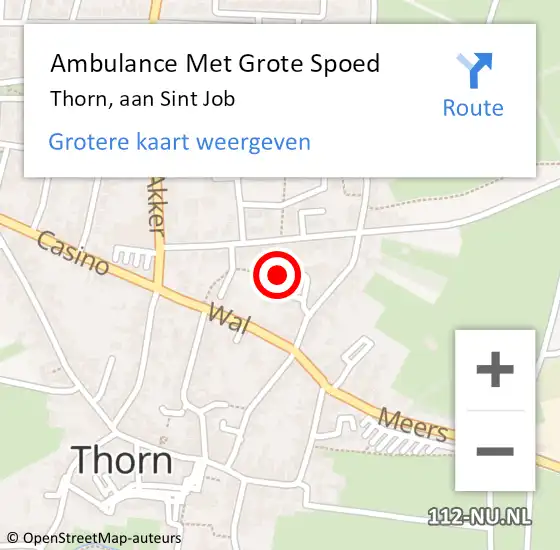 Locatie op kaart van de 112 melding: Ambulance Met Grote Spoed Naar Thorn, aan Sint Job op 23 november 2023 11:26