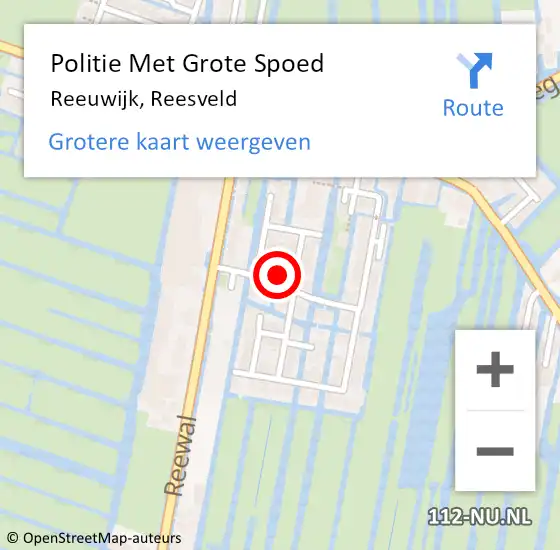 Locatie op kaart van de 112 melding: Politie Met Grote Spoed Naar Reeuwijk, Reesveld op 23 november 2023 11:45