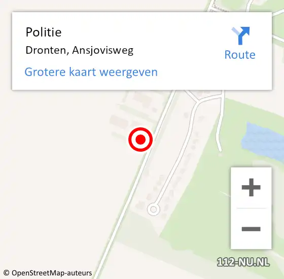 Locatie op kaart van de 112 melding: Politie Dronten, Ansjovisweg op 23 november 2023 13:07